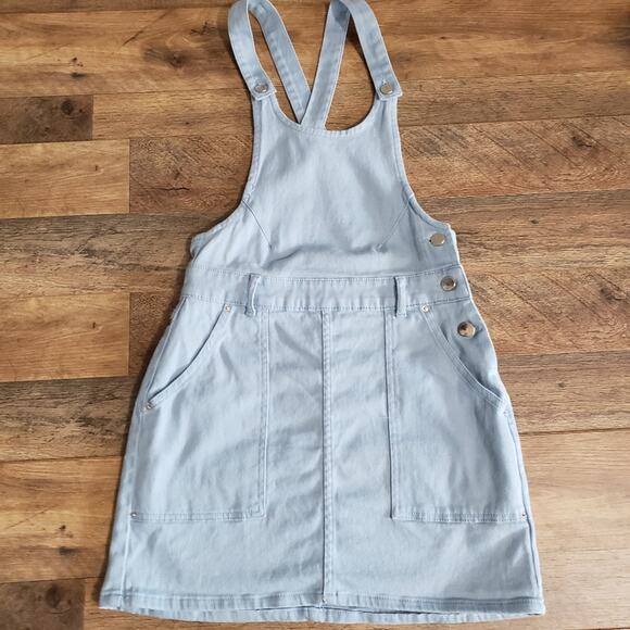 Urban Outfitters UO Kingston Light Wash Denim Criss Cross Skirtall Size 2 - Picture 2 of 11